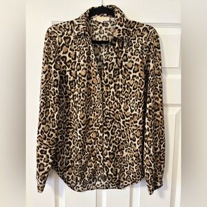 Michael Kors Animal Print Button Down Shirt
